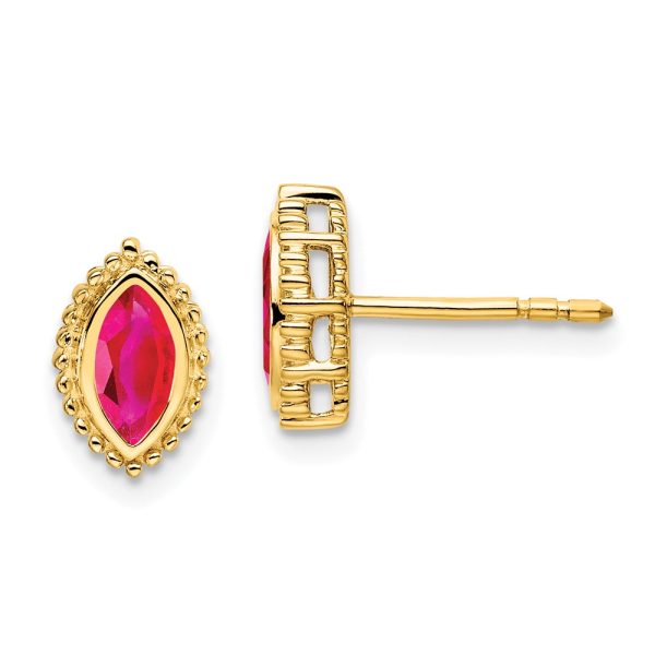 14k Marquise Ruby Post Earrings