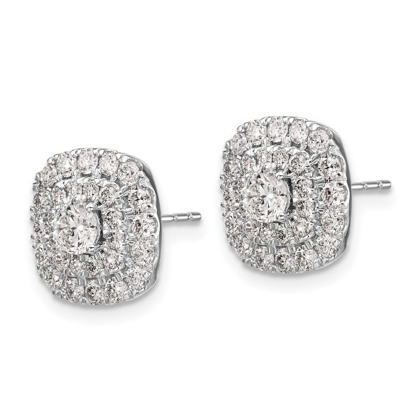 14K White Gold Lab Grown Diamond  VS/SI FGH Double Halo Earrings - Image 2