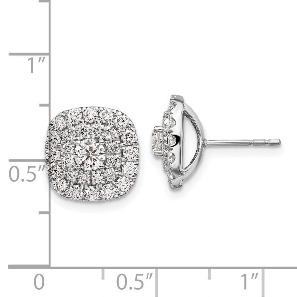 14K White Gold Lab Grown Diamond  VS/SI FGH Double Halo Earrings - Image 3