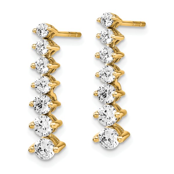 14k YG Lab Grown Diamond VS/SI FGH Graduating Drop Earrings - Image 2