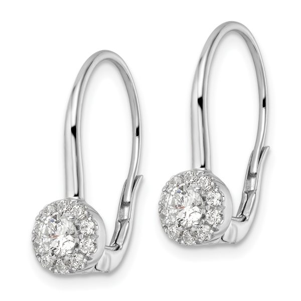 14K White Gold Lab Grown VS/SI FGH Dia Leverback Drop Earrings - Image 2