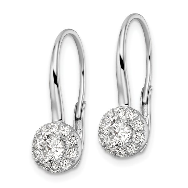 14K White Gold Lab Grown VS/SI FGH Dia Leverback Drop Earrings - Image 2