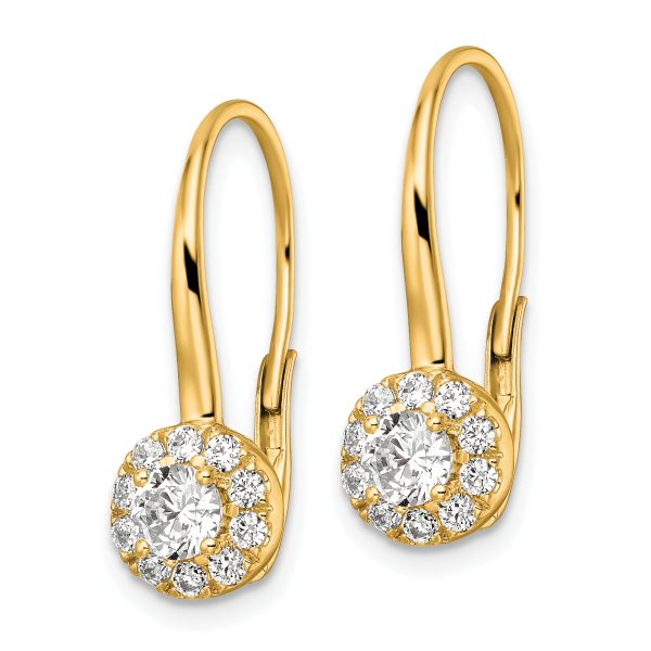 14k Lab Grown VS/SI FGH Dia Leverback Drop Earrings - Image 2