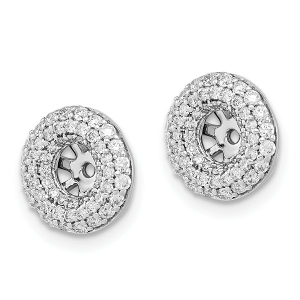 14k White Gold Diamond Earring Jackets - Image 2