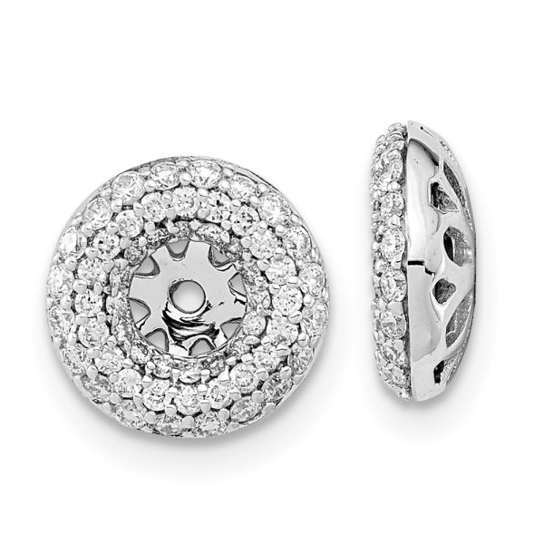 14k White Gold Diamond Earring Jackets