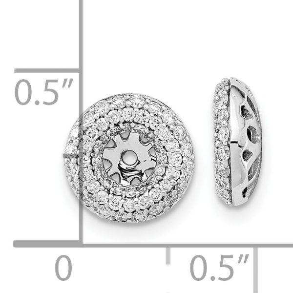 14k White Gold Diamond Earring Jackets - Image 3