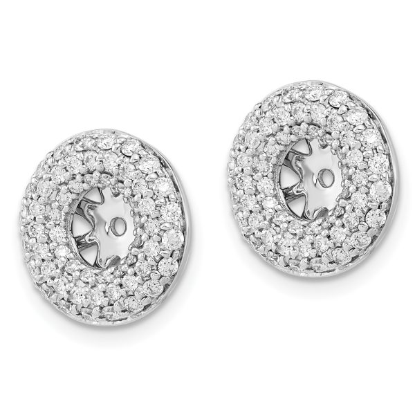 14k White Gold Diamond Earring Jackets - Image 2