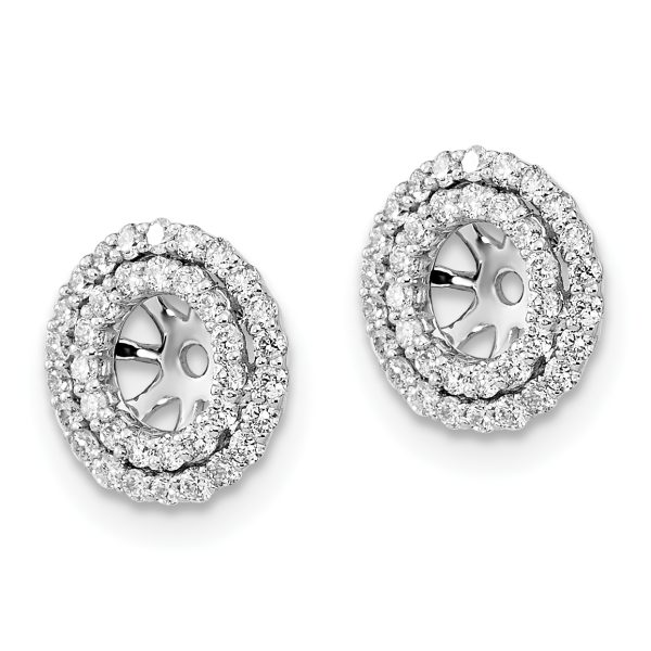 14k White Gold Diamond Earring Jackets - Image 2