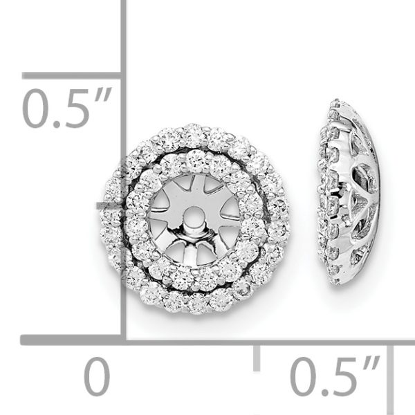 14k White Gold Diamond Earring Jackets - Image 3