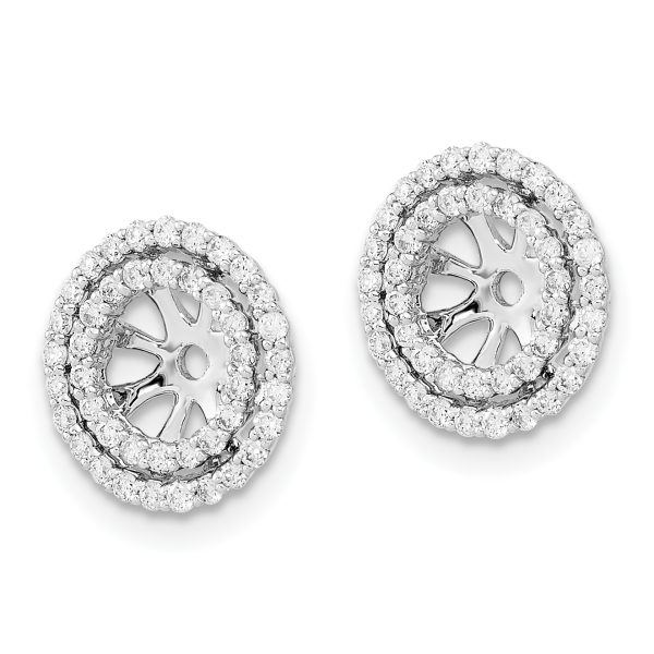 14k White Gold Diamond Earring Jackets - Image 2