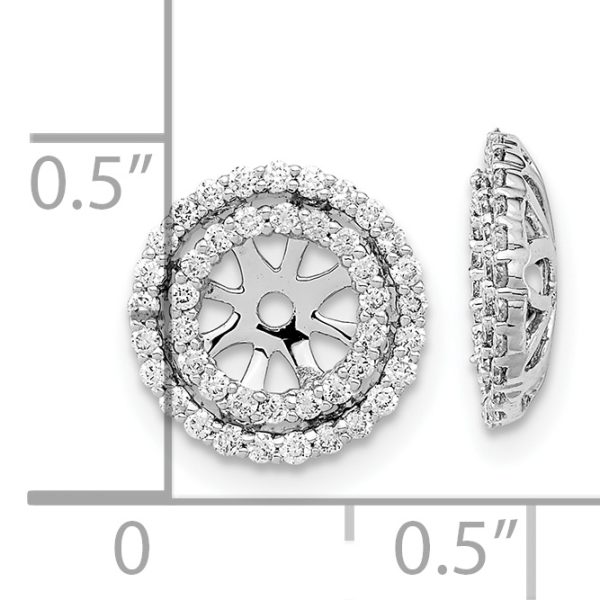 14k White Gold Diamond Earring Jackets - Image 3