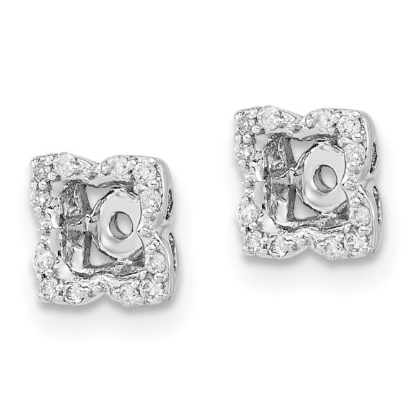 14k White Gold Diamond Earring Jackets - Image 2