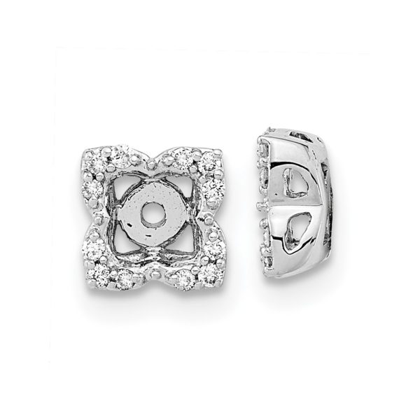 14k White Gold Diamond Earring Jackets