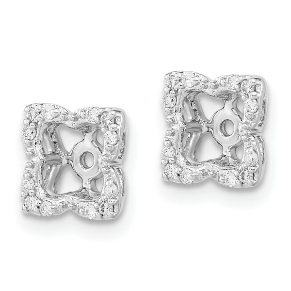 14k White Gold Diamond Earring Jackets - Image 2