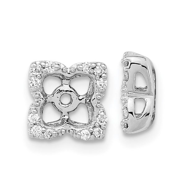 14k White Gold Diamond Earring Jackets