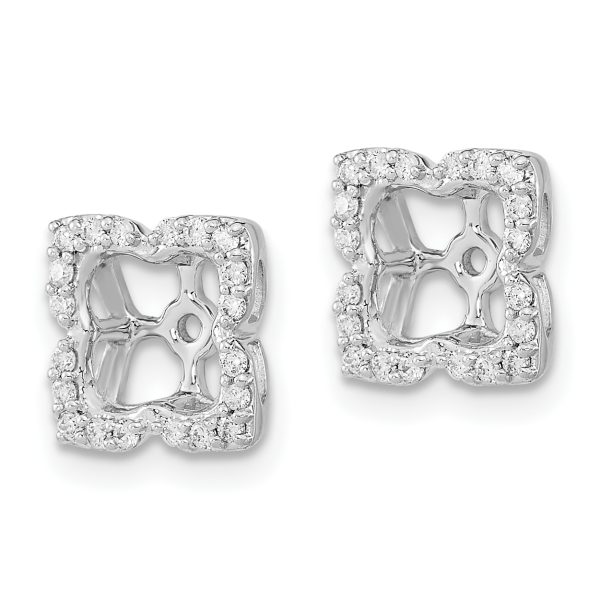 14k White Gold Diamond Earring Jackets - Image 2