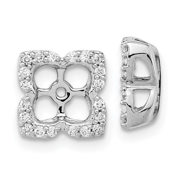 14k White Gold Diamond Earring Jackets