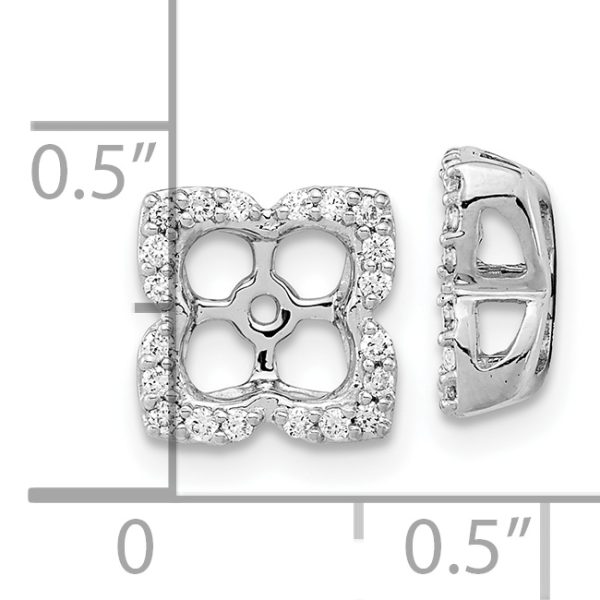 14k White Gold Diamond Earring Jackets - Image 3