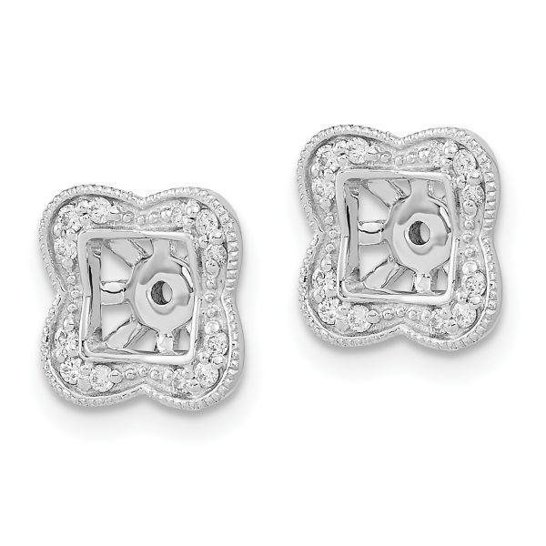 14k White Gold Diamond Earring Jackets - Image 2