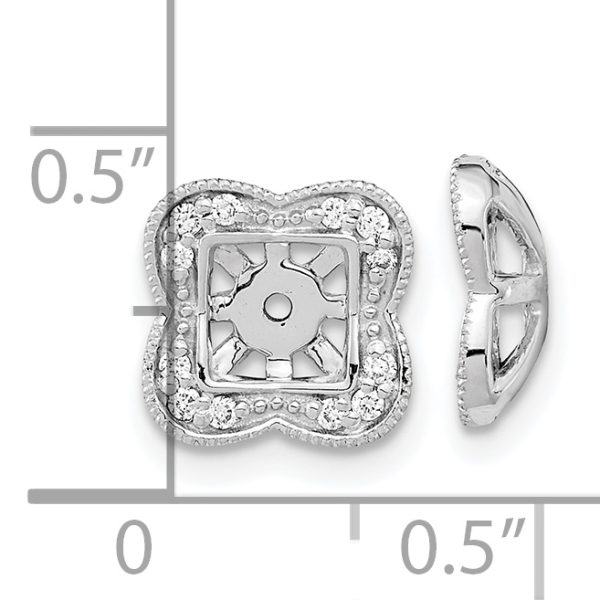 14k White Gold Diamond Earring Jackets - Image 3