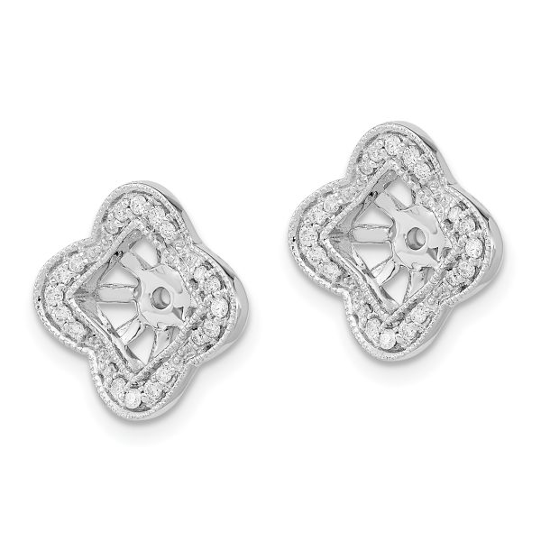 14k White Gold Diamond Earring Jackets - Image 2