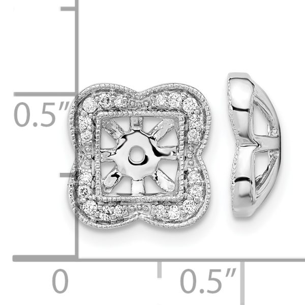 14k White Gold Diamond Earring Jackets - Image 3