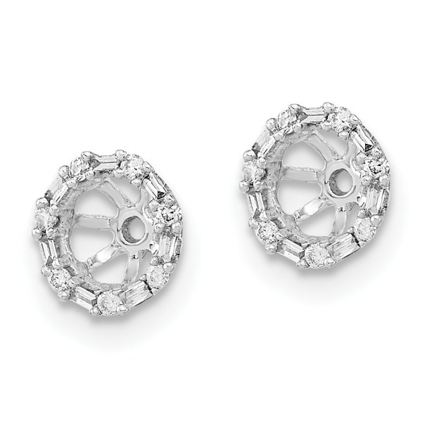 14k White Gold Diamond Earring Jackets - Image 2