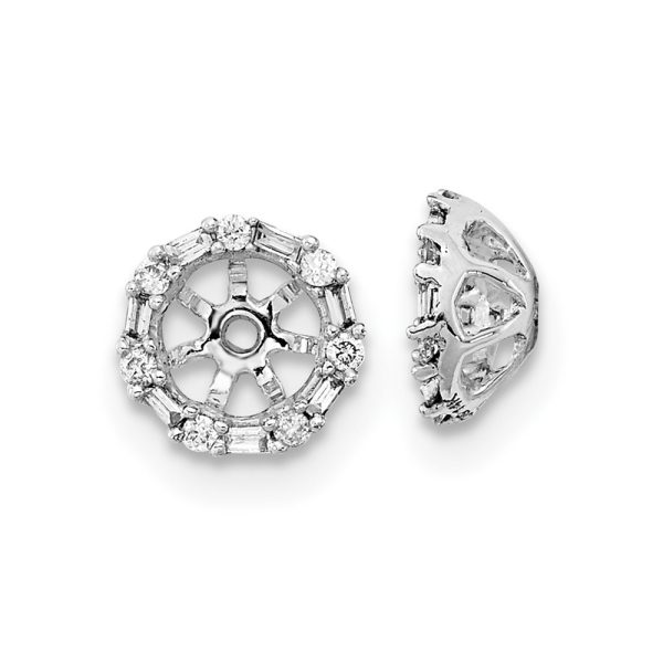 14k White Gold Diamond Earring Jackets