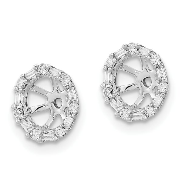 14k White Gold Diamond Earring Jackets - Image 2