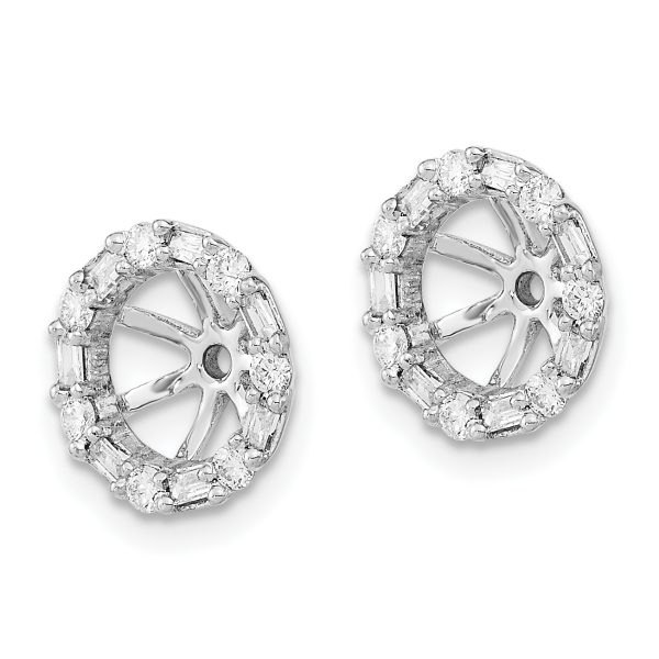 14k White Gold Diamond Earring Jackets - Image 2