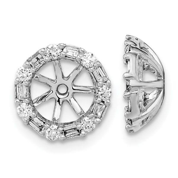 14k White Gold Diamond Earring Jackets