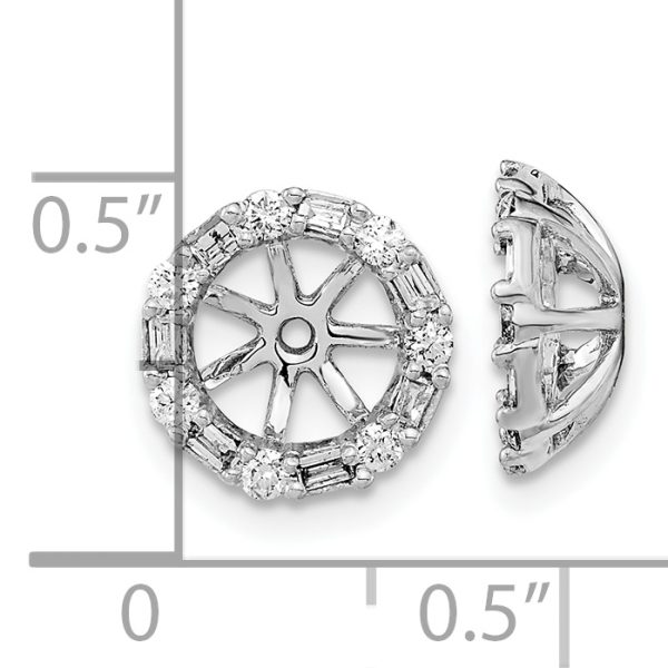 14k White Gold Diamond Earring Jackets - Image 3