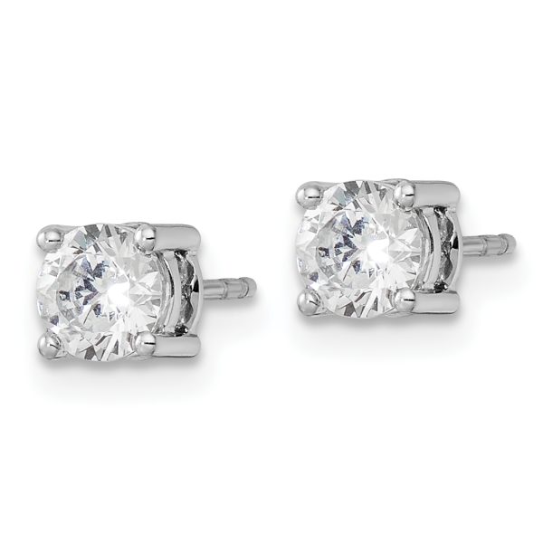 14k White Gold Lab Grown VS/SI FGH Dia Fashion Earrings - Image 2