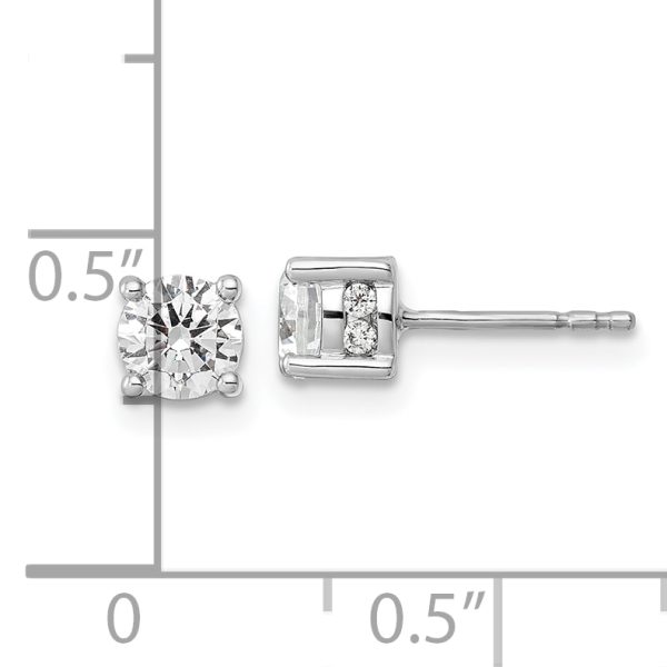 14k White Gold Lab Grown VS/SI FGH Dia Fashion Earrings - Image 3