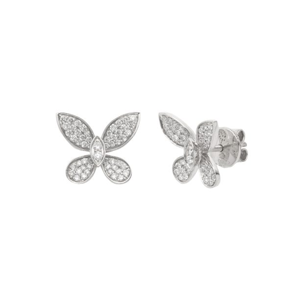 14KW 0.50CTW DIAMOND BUTTERFLY EARRINGS