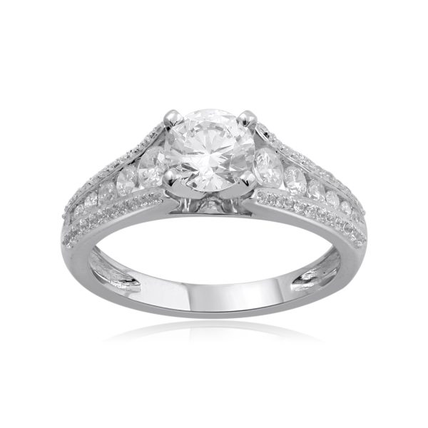 1.5 Carat Diamond Engagement Ring in 14k White Gold