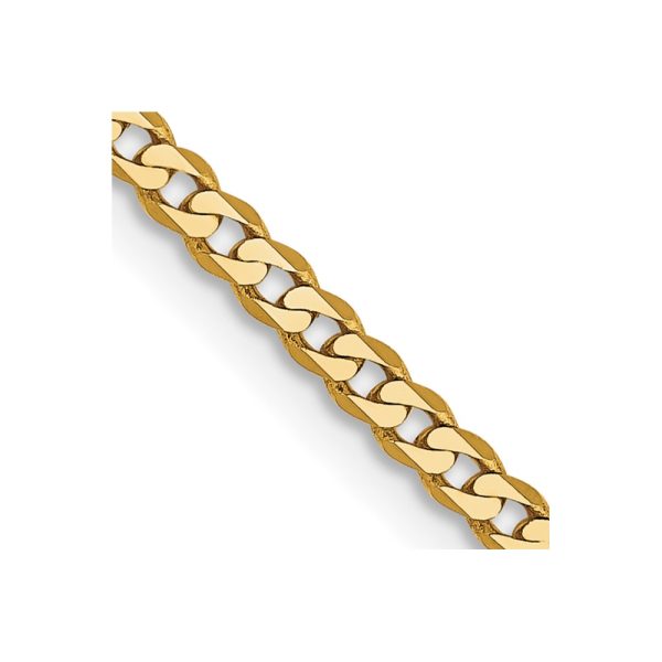 14k 2.2mm Flat Beveled Curb Chain