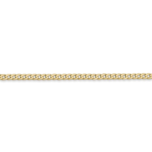 14k 2.2mm Flat Beveled Curb Chain - Image 2