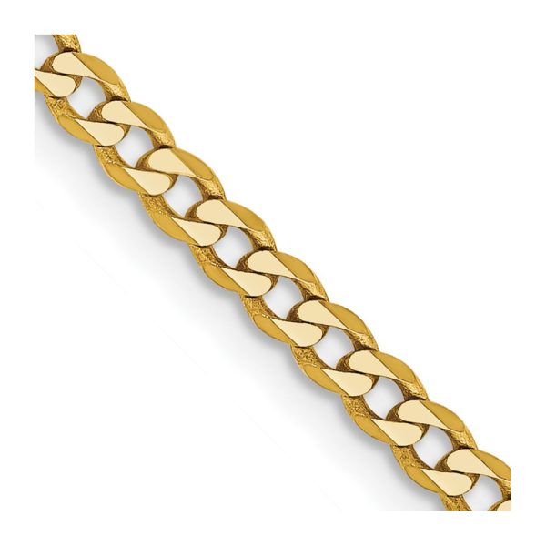 14k 2.3mm Flat Beveled Curb Chain