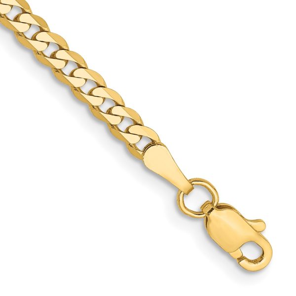 14k 2.9mm Flat Beveled Curb Chain