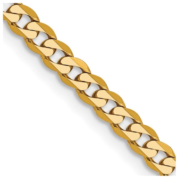 14k 2.9mm Flat Beveled Curb Chain