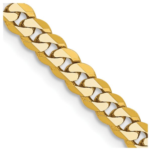 14k 3.9mm Flat Beveled Curb Chain