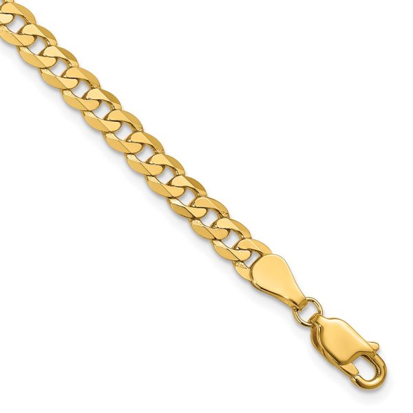 14k 4.75mm Flat Beveled Curb Chain