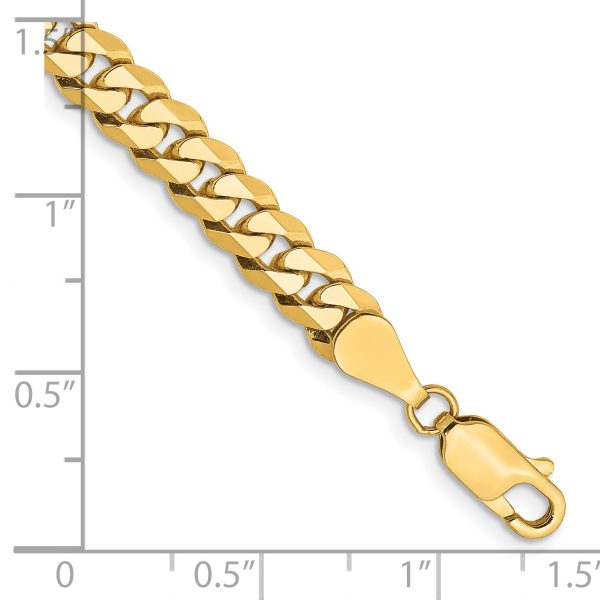 14k 5.75mm Flat Beveled Curb Chain - Image 2