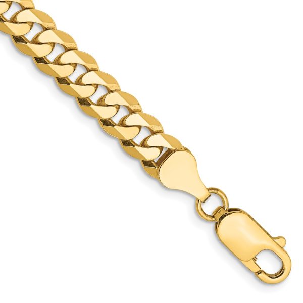 14k 6.25mm Flat Beveled Curb Chain