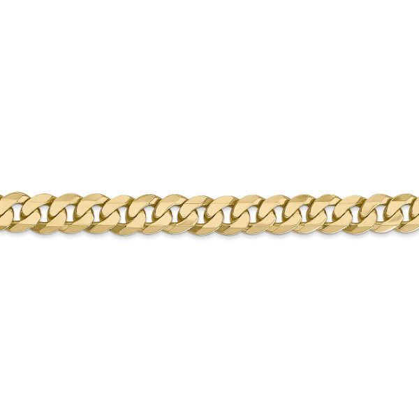 14k 7.25mm Flat Beveled Curb Chain - Image 2