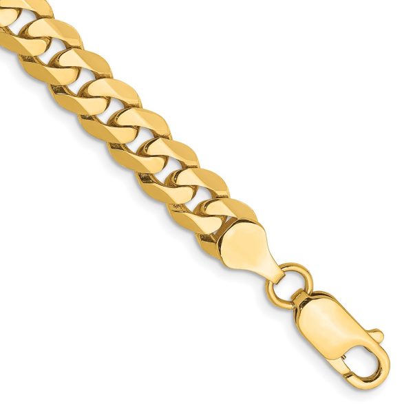 14k 7.25mm Flat Beveled Curb Chain