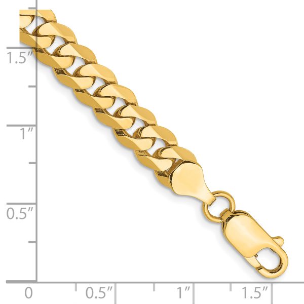 14k 7.25mm Flat Beveled Curb Chain - Image 2