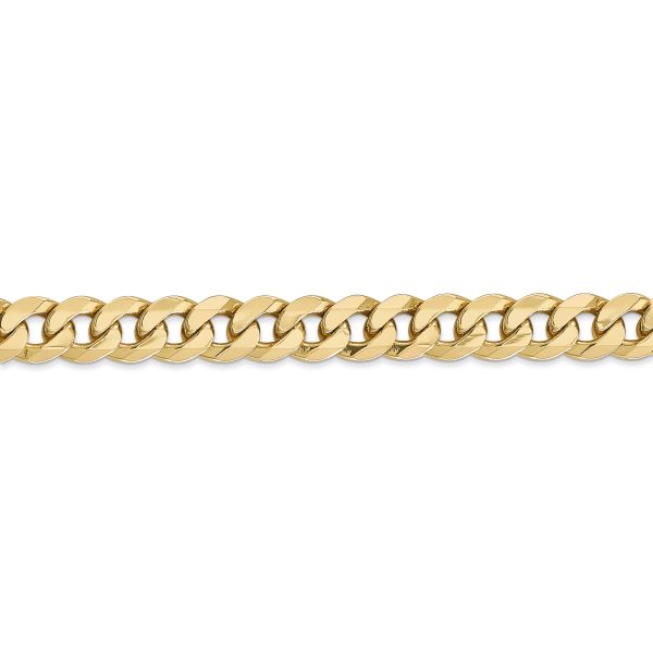 14k 8mm Flat Beveled Curb Chain - Image 2