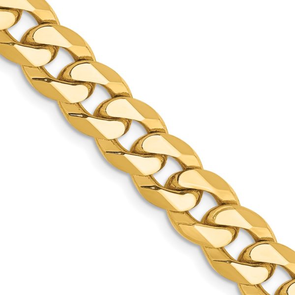 14k 8mm Flat Beveled Curb Chain